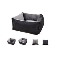 Produktbild von Lebon Amelie Hundebett und Katzenbett aus Plüsch XS Mini in Schwarz-Grau
