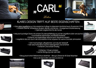 Lebon Hundebett Carl Plus Orthopädisch mit Memory Foam und Liegedecke Grau 120x90x30cm - 120 cm – Bild 1 von 7