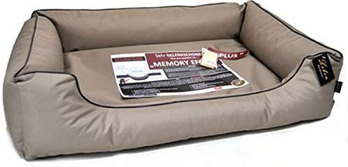Produktbild von Lebon Hundebett Paula PLUS Beige 80 x 60 cm für kleine bis mittlere Hunde mit Gelenksupport