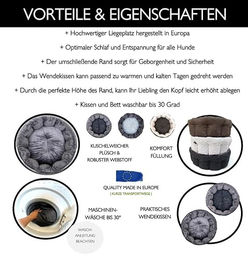 Lebon Hundebett Wilma Plüsch Silber 75x65x25cm – Bild 1 von 8