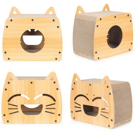Lebula Kratzbaum und Schlafplatz für Katzen in Katzenform aus ökologischem MDF 44 x 25 x 38 cm – Bild 1 von 1