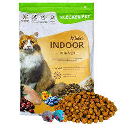 Lecker.Pet Balu's Indoor Geflügel Katzen Trockenfutter Vollnahrung für erwachsene Katzen glutenfrei 2,5 kg – Bild 1 von 7