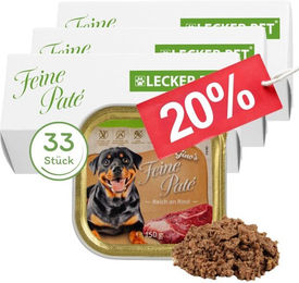 Lecker.Pet Gino's Feine Paté Hundefutter Nassfutter Rind Getreidefrei 33 x 150 g - 33 x 150 g – Bild 1 von 8