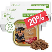 Produktbild von Lecker.Pet Gino's Feine Paté Hundefutter Nassfutter Rind Getreidefrei 33 x 150 g - 33 x 150 g