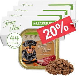Lecker.Pet Gino's Feine Paté Hundefutter Nassfutter Rind Getreidefrei 44 x 150 g - 44 x 150 g – Bild 1 von 9