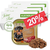 Produktbild von Lecker.Pet Gino's Feine Paté Hundefutter Nassfutter Rind Getreidefrei 44 x 150 g - 44 x 150 g