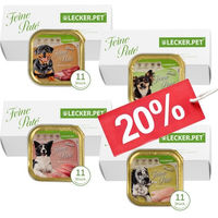 Produktbild von Lecker.Pet Hundefutter Nassfutter Mix Gino's Josie's Luna's & Paula's Feine Paté Getreidefrei 44 x 150 g - 44 x 150 g