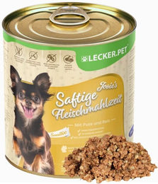 Lecker.Pet Josie's Saftige Fleischmahlzeit Sensitiv mit Pute & Reis Hundefutter Nassfutter Adult 6 x 800 g - 6 x 800 g – Bild 1 von 6