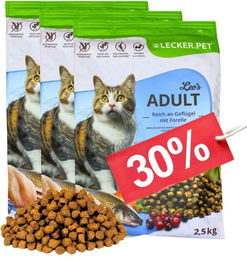 Lecker.Pet Leo's Adult Katzenfutter Trockenfutter Geflügel und Forelle getreidefrei 7,5 kg - 7,5 kg – Bild 1 von 10