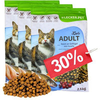 Produktbild von Lecker.Pet Leo's Adult Katzenfutter Trockenfutter Geflügel und Forelle getreidefrei 7,5 kg - 7,5 kg