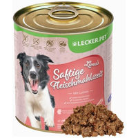 Produktbild von Lecker.Pet® Luna's Saftige Fleischmahlzeit mit Lamm Hundefutter Nassfutter Adult Stückchen in Sauce 18 x 800 g mit hohem Fleischanteil - 18 x 800 g