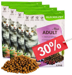 Lecker.Pet Mia's Adult Katzenfutter Trockenfutter Geflügel und Lachs getreidefrei und zuckerfrei 10 kg - 10 kg – Bild 1 von 8