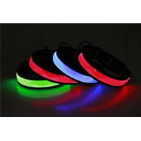 Produktbild von LED Hundehalsband aus Nylon in Blau Größe S wasserabweisend und wiederaufladbar