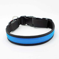 Produktbild von LED Hundehalsband mypfote.com aus Nylon wasserabweisend und wiederaufladbar Blau Größe L