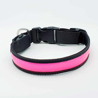 Produktbild von LED Hundehalsband mypfote.com aus Nylon wasserabweisend und wiederaufladbar Rosa Größe L 50-60cm