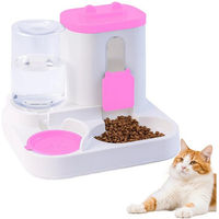 Produktbild von Ledander 2 in 1 Futterautomat und Wasserspender aus Kunststoff für Hunde und Katzen in Rosa