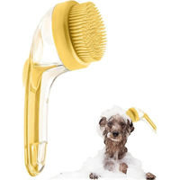 Produktbild von Ledander 2-in-1 Hundebadebürste mit integriertem Shampoo-Spender für alle Felltypen in Gelb