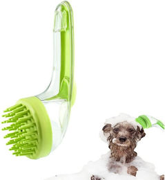 Ledander 2-in-1 Hundebürste mit Shampoo-Spender und Massagefunktion für Hunde in Grün – Bild 1 von 1