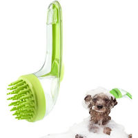 Produktbild von Ledander 2-in-1 Hundebürste mit Shampoo-Spender und Massagefunktion für Hunde in Grün