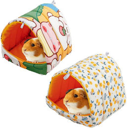 Ledander 2er-Pack Kleintier-Betten aus Baumwolle für Meerschweinchen Zwergkaninchen und Hamster bunt – Bild 1 von 2
