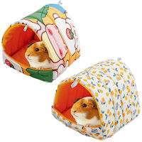Produktbild von Ledander 2er-Pack Kleintier-Betten aus Baumwolle für Meerschweinchen Zwergkaninchen und Hamster bunt