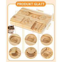 Produktbild von Ledander 6-in-1 Interaktives Holzspielzeug für Kleintiere als Futtersuchspielzeug für Meerschweinchen Kaninchen Chinchillas und Mäuse aus Naturholz