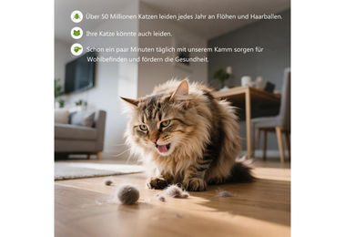 Ledander Fellbürste und Zeckenkamm Set für Katzen aus Edelstahl in Weiß – Bild 1 von 3