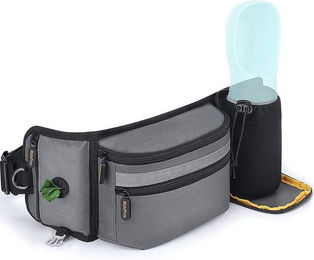 Ledander Futterbeutel Grau aus Polyester als Bauchtasche für das Hundetraining und Spaziergänge – Bild 1 von 5
