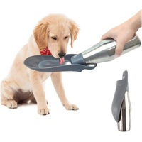 Produktbild von Ledander Hunde-Futterspender und Trinkflasche für unterwegs 750ml aus Silikon in Schwarz und Silber