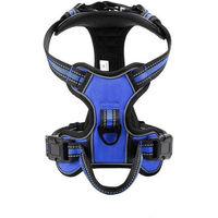 Produktbild von Ledander Hundegeschirr aus Nylon mit Kontrollgriff und Reflektierung in Blau für Hunde