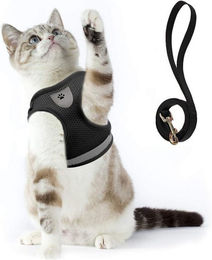 Ledander Hundegeschirr und Katzengeschirr mit Leine aus atmungsaktivem Mesh, reflektierend und verstellbar, No Pull Design – Bild 1 von 4