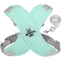 Produktbild von Ledander Hundegeschirr und Leinen-Set aus Polyester mit verstellbarem X-förmigem Anti-Zug-Y-Geschirr für kleine, mittlere und sehr kleine Hunde sowie Welpen