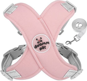 Ledander Hundegeschirr und Leinen-Set Rosa Y-Geschirr aus Polyester für kleine Hunde und Welpen – Bild 1 von 3