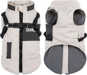 Produktbild von Ledander Hundejacke für Welpen Winterjacke wasserdicht und reflektierend in Beige Größe S