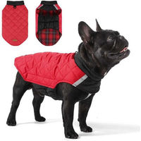 Produktbild von Ledander Hundejacke Wendbare Winterjacke für Hunde mit Reflektoren und wasserdichtem Design in Rot Bunt