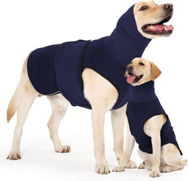 Ledander Hundemantel mit beruhigender Kapuze und Ohrenschutz aus Polyester mit reflektierenden Streifen – Bild 1 von 4