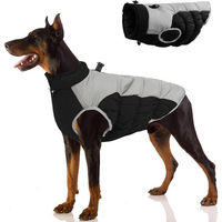 Produktbild von Ledander Hundemantel wasserdicht mit Fleece-Futter und reflektierenden Elementen für kleine mittelgroße und große Hunde
