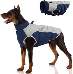 Ledander Hundemantel Wasserdichte Winterjacke mit Fleece für Hunde in Blau XL – Bild 1 von 1