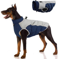 Produktbild von Ledander Hundemantel Wasserdichte Winterjacke mit Fleece für Hunde in Blau XL