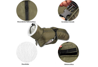 Ledander Hundemantel Winterjacke für Hunde wasserdicht und reflektierend in Grün – Bild 1 von 3