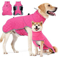 Produktbild von Ledander Hundemantel Wintermantel für erwachsene Hunde Rosa Wasserdicht mit Fleece und D-Ring Größe XL
