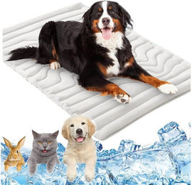 Ledander Hundematte Selbstkühlendes Sommer-Kühlkissen für Hunde Grau Größe S – Bild 1 von 3