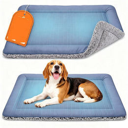 Ledander Hundematte und Katzenbett Grau aus Plüsch wendbares Thermo-Design für Hunde und Katzen – Bild 1 von 2