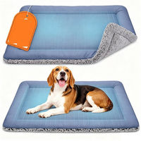 Produktbild von Ledander Hundematte und Katzenbett Grau aus Plüsch wendbares Thermo-Design für Hunde und Katzen