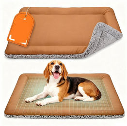 Ledander Hundematte und Katzenbett wendbares Thermo-Design in Beige für Hunde und Katzen – Bild 1 von 2