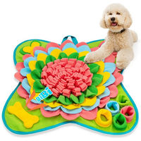 Produktbild von Ledander Intelligenzspielzeug Schnüffelteppich für Hunde aus Plüsch Waschbare Trainingsmatte in Bunt und Rosa