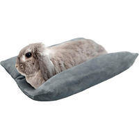 Produktbild von Ledander Kaninchenbett Plüschmatte Grau als weiches Nistmaterial für Kleintiere und Kaninchenkäfig