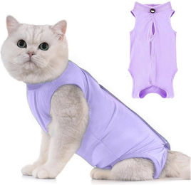 Ledander Katzen-Bodysuit zur OP-Genesung und Kastration aus atmungsaktivem Modal für erwachsene Katzen – Bild 1 von 4