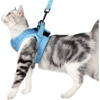 Produktbild von Ledander Katzen-Geschirr mit Leine aus Softmaterial ausbruchsicher und verstellbar für erwachsene Katzen