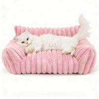 Produktbild von Ledander Katzenbett Rosa Waschbares Kuschel-Sofa aus Milchbaumwollstoff für erwachsene Katzen